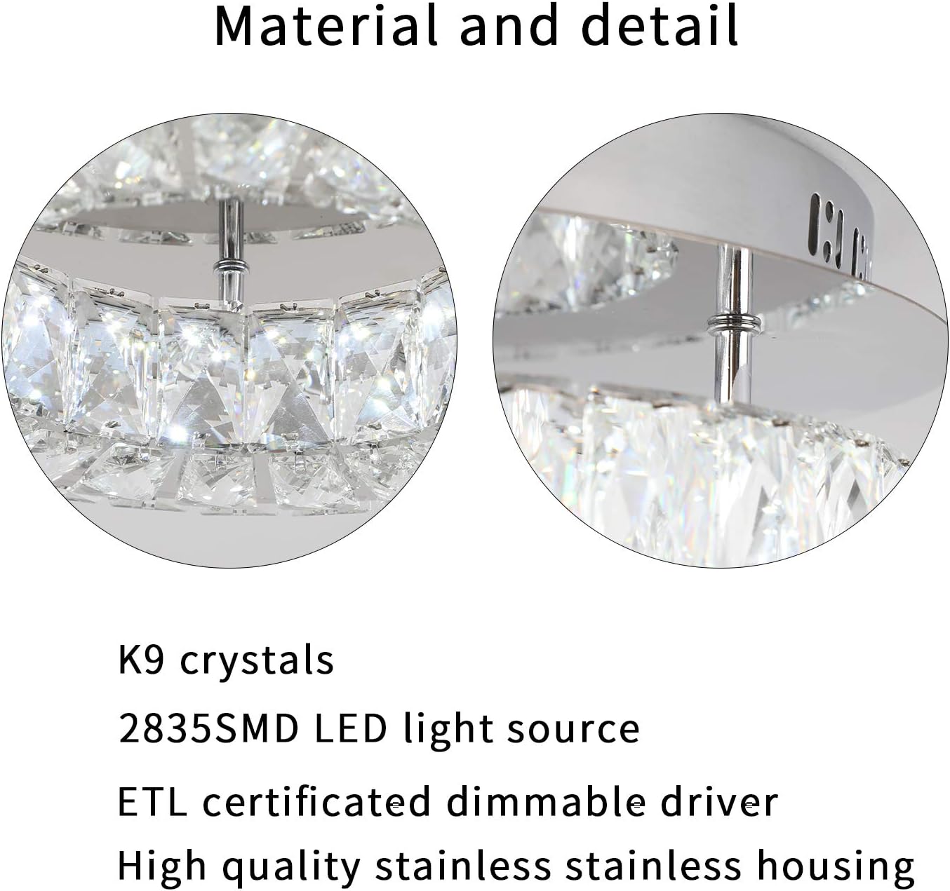 ❤ Crаzу Dеаlѕ Joosenhouse Mini Crystal Chandelier Lighting Flush Mount LED Ceiling Light 24W 2800LM, H4.72'' x W13.78 Modern Chandeliers Lighting Fixtures for Bedroom, Hallway, Bar, Kitchen, Bathroom