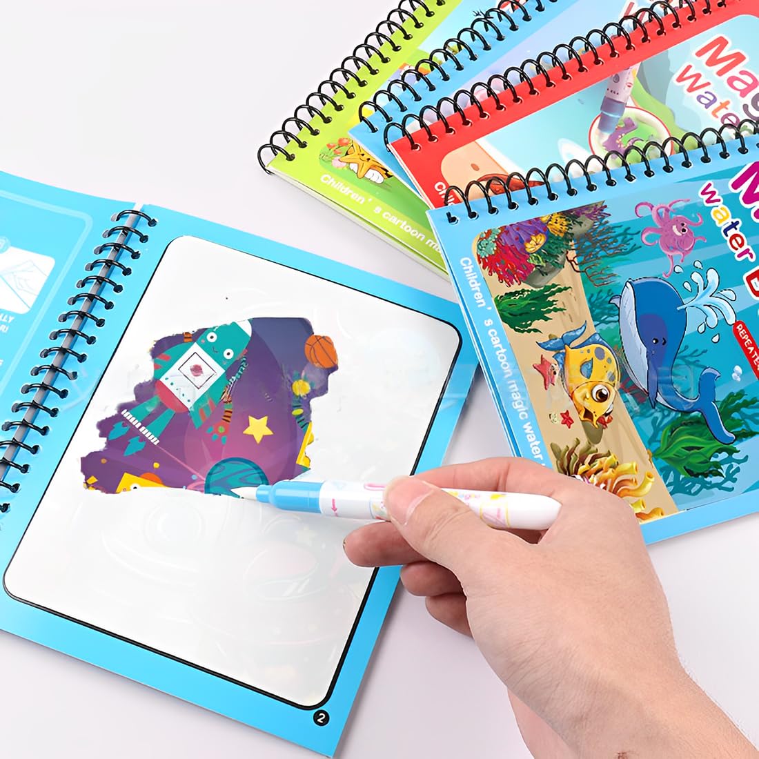 VURYAPI 6 Stylos à Eau Pour Livre De Coloriage Magique – Réutilisables, Sans Toxique – Cadeau Enfant Dès 3 Ans – Noël