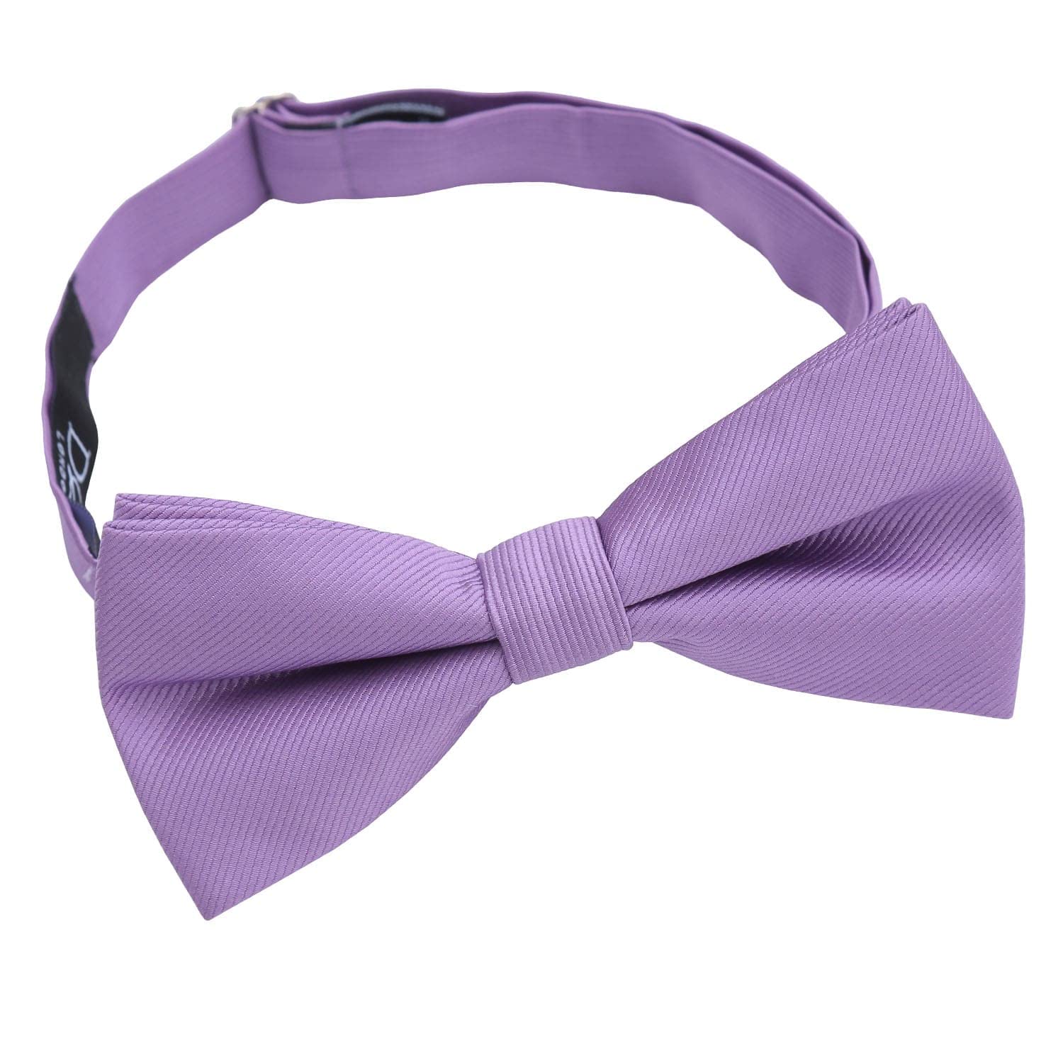 DQT Mens Plain Twill Thistle Pre-Tied Adjustable Bow Tie - Wedding, Party & Formal - Lilac