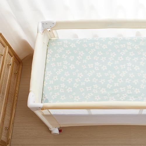 Miniatura 14 de TILLYOU Paquete de 2 sábanas bajeras para cuna, sábana bajera de microfibra de punto jersey suave para bebé, sábana portátil de mini paquete y Gris