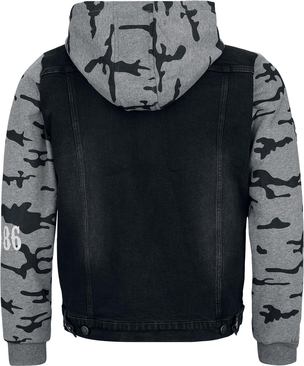 Rock Rebel by EMP Hombre Sudadera con botones negra y gris
