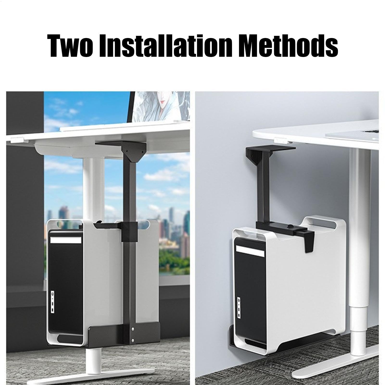 Generico Under Desk Bracket | Adjustable Cpu Mount | Heavy Duty Stand | Computer Case Holder, Under Desk PC Stand, Adjustable PC Stand, Computer Case Bracket, Cpu Holder Stands, Floor Wall Mount