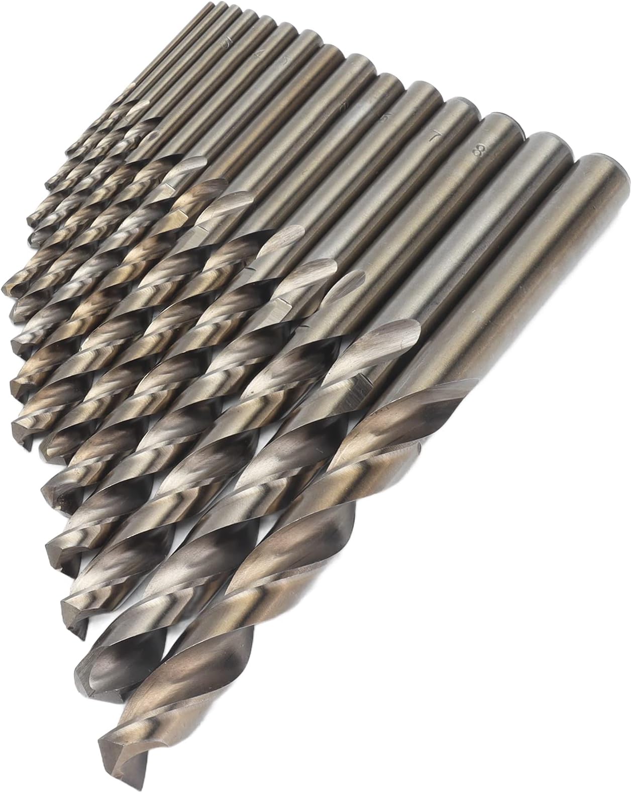 Cryfokt High Speed Steel Cobalt Drill Bits Set 135° Oxidized Twist Drill Bits for Hard Metals, 15Pcs Satisfying Different Needs