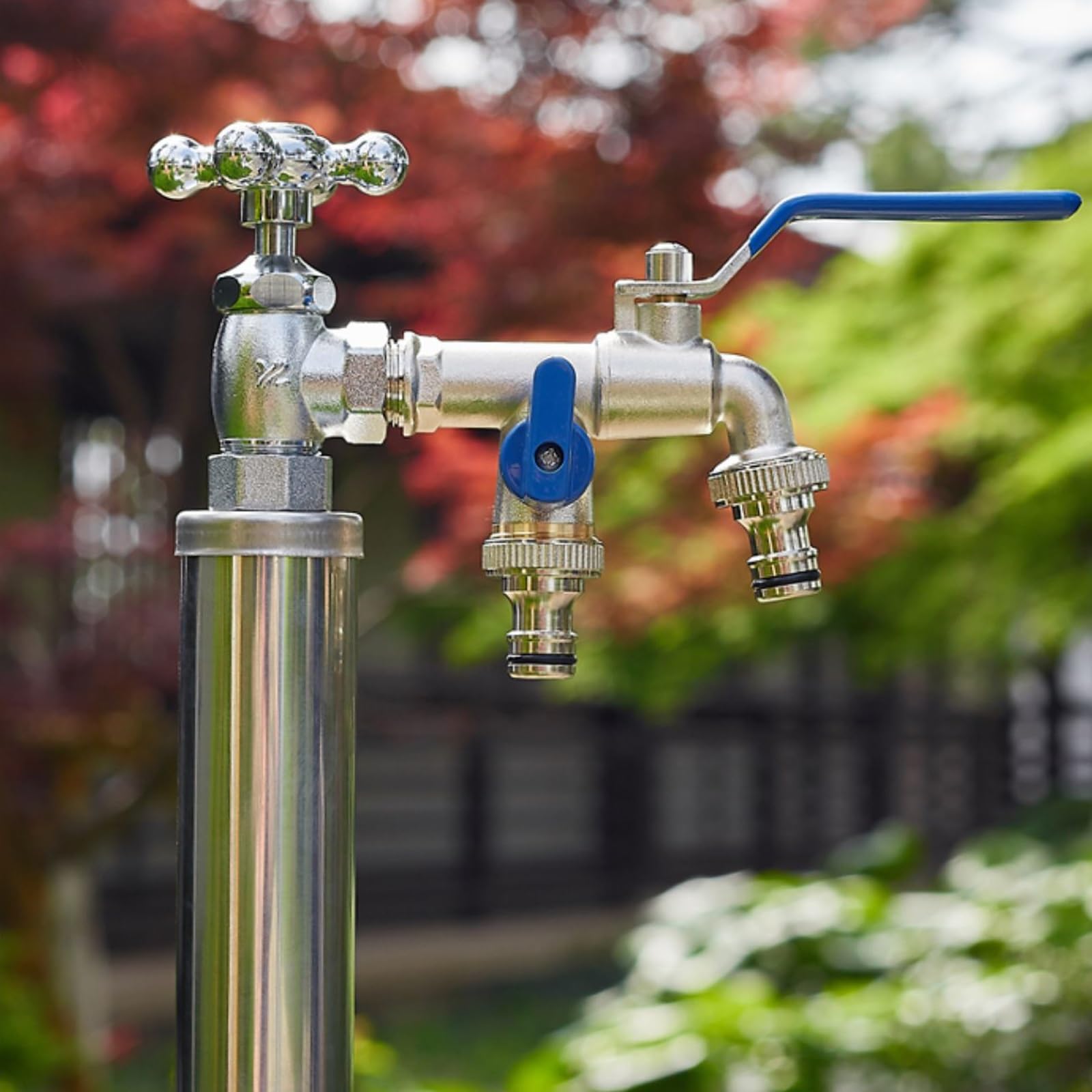 Grifo de jardín al aire libre de acero inoxidable de 47 pulgadas, anticongelante, a prueba de heladas, columna de agua para protección contra el invierno, ideal para jardines y patios