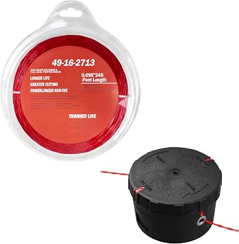 49-16-2714 String Trimmer Head Replacement for Milwaukee String Trimmers Rrepl Easyld Trimmer Head, 49-16-2748 Weed Eater Head with 49-16-2713 Square-Shaped Trimmer Line Trimmer Line, 095 in. x 250 ft
