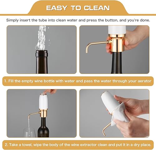 Miniatura 8 de BLUBYEES Aireador de vino eléctrico con tapón, dispensador automático de botellas de vino con USB recargable y decantador de vino multiinteligente,