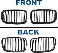 Vista 6 de Parrilla de riñón para parachoques delantero, color negro brillante, compatible con BMW X5 E70 X6 E71 2007-2014 doble listón doble línea