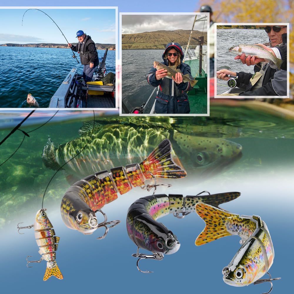 3 Pezzi Set Esche Artificiali Spinning con Scatola Esca Finta Esche da Pesca a più Sezioni Dura 3 Pezzi Set Esche Artificiali Spinning con Scatola Esca Finta Esche da Pesca a più Sezioni Dura