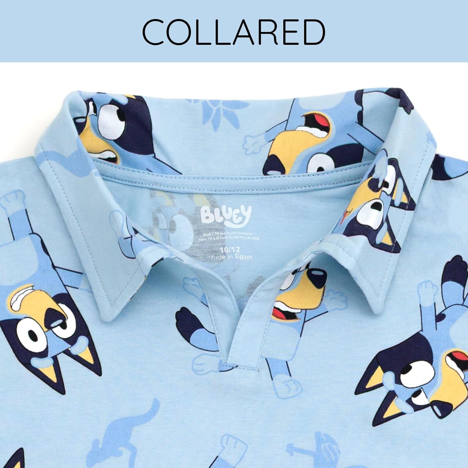 Bluey Polo Shirt and Fleece Jogger Pants Outfit Set Toddler to Big Kid Sizes (2T - 10-12) - Image 5