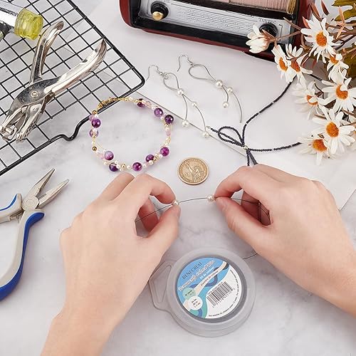 Miniatura 3 de BENECREAT 98 pies 0.02 pulgadas (0.5mm) alambre de cuentas de 7 hebras negro alambre de acero inoxidable recubierto de nailon para collar, pulsera,