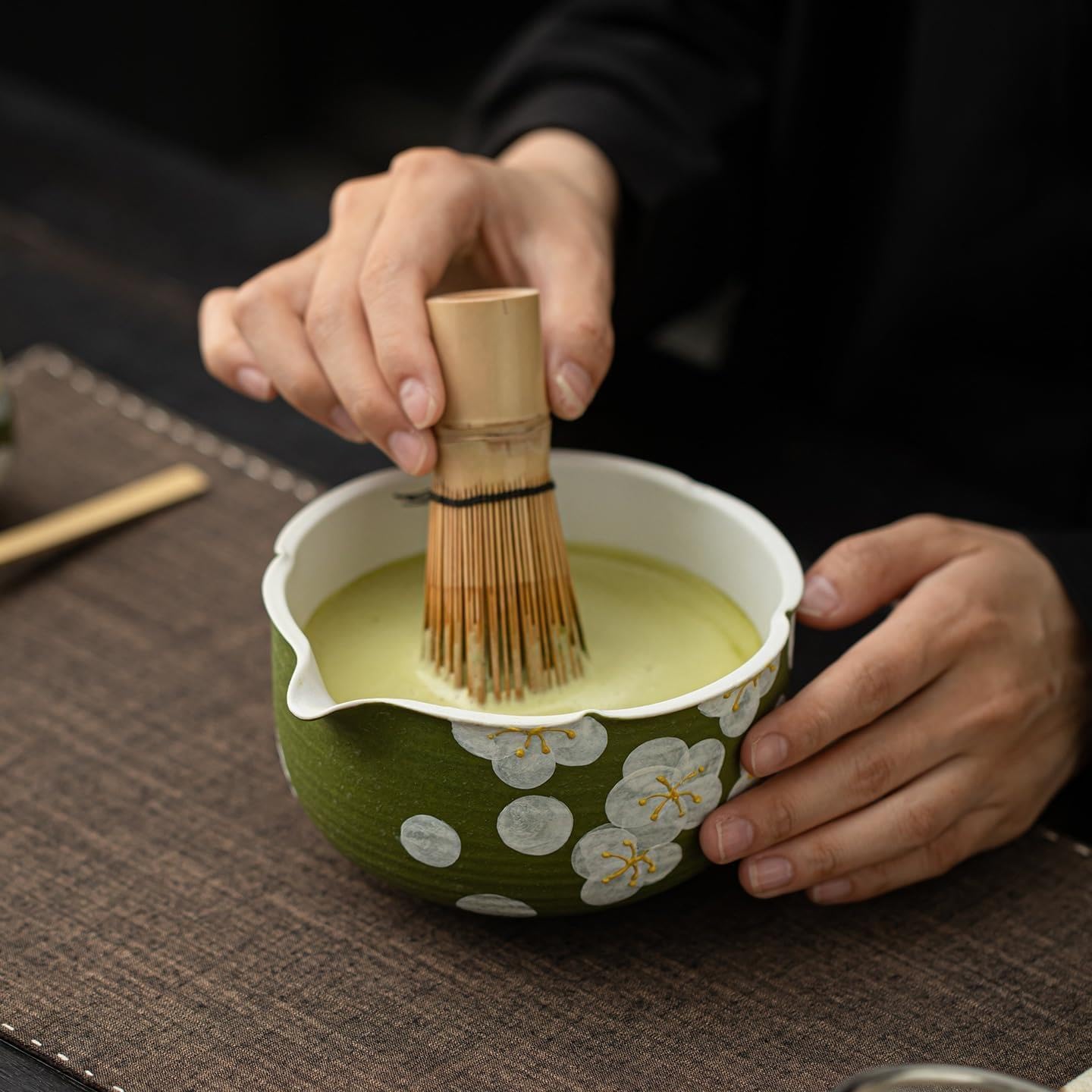 Juego De Té Matcha Japonés De 8 Piezas – Cerámica Pintada A Mano