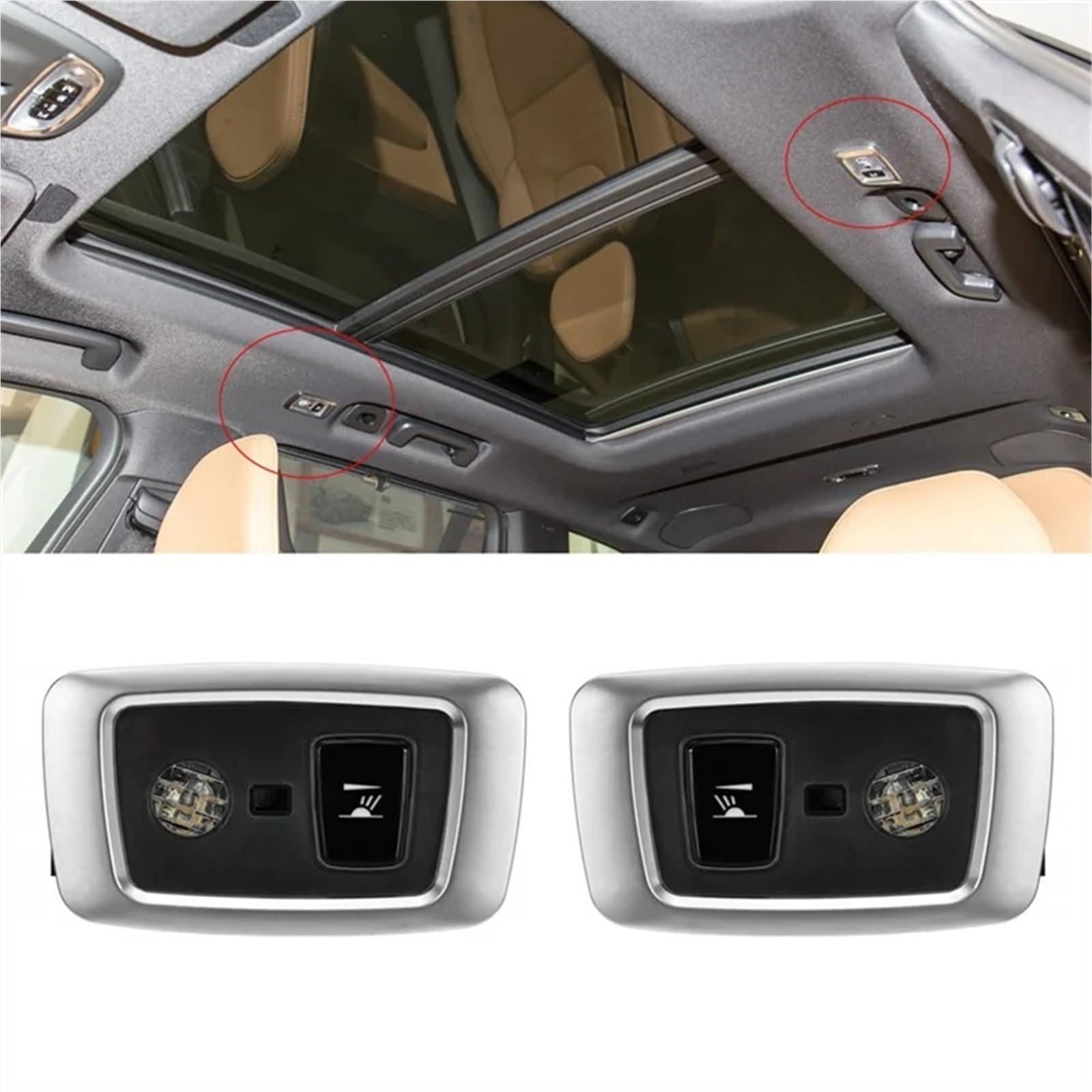 Per Volvo Per XC90(16-) Per XC60(18-) Ricambi Auto Lampada Lettura Dome Light 32289789 32289790 Lampada Lettura Sul Tetto