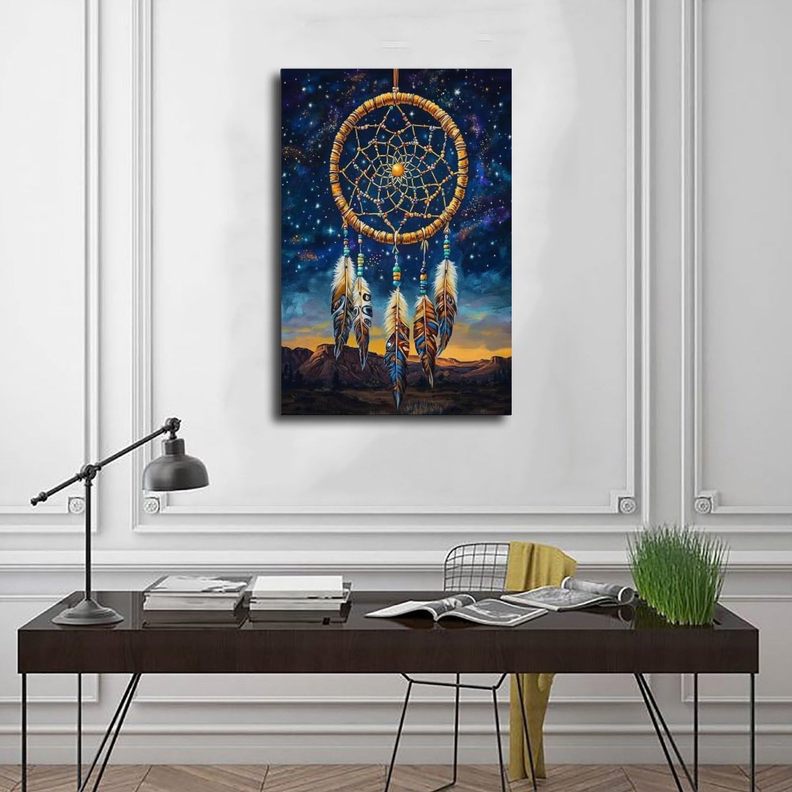Sioux Kunstdruck auf Leinwand, Traumfänger, Schlafzimmer, Dekoration, Landschaft, Büro, Raumdekoration, Geschenk, 61 x 91,4 cm (L x B)