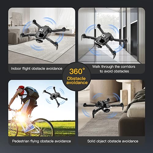 Miniatura 5 de GoolRC Dron V28 con cámara para adultos 8K, 5G WiFi plegable FPV, cuadricóptero RC con evitación de obstáculos de 360, retorno automático, vuelo de