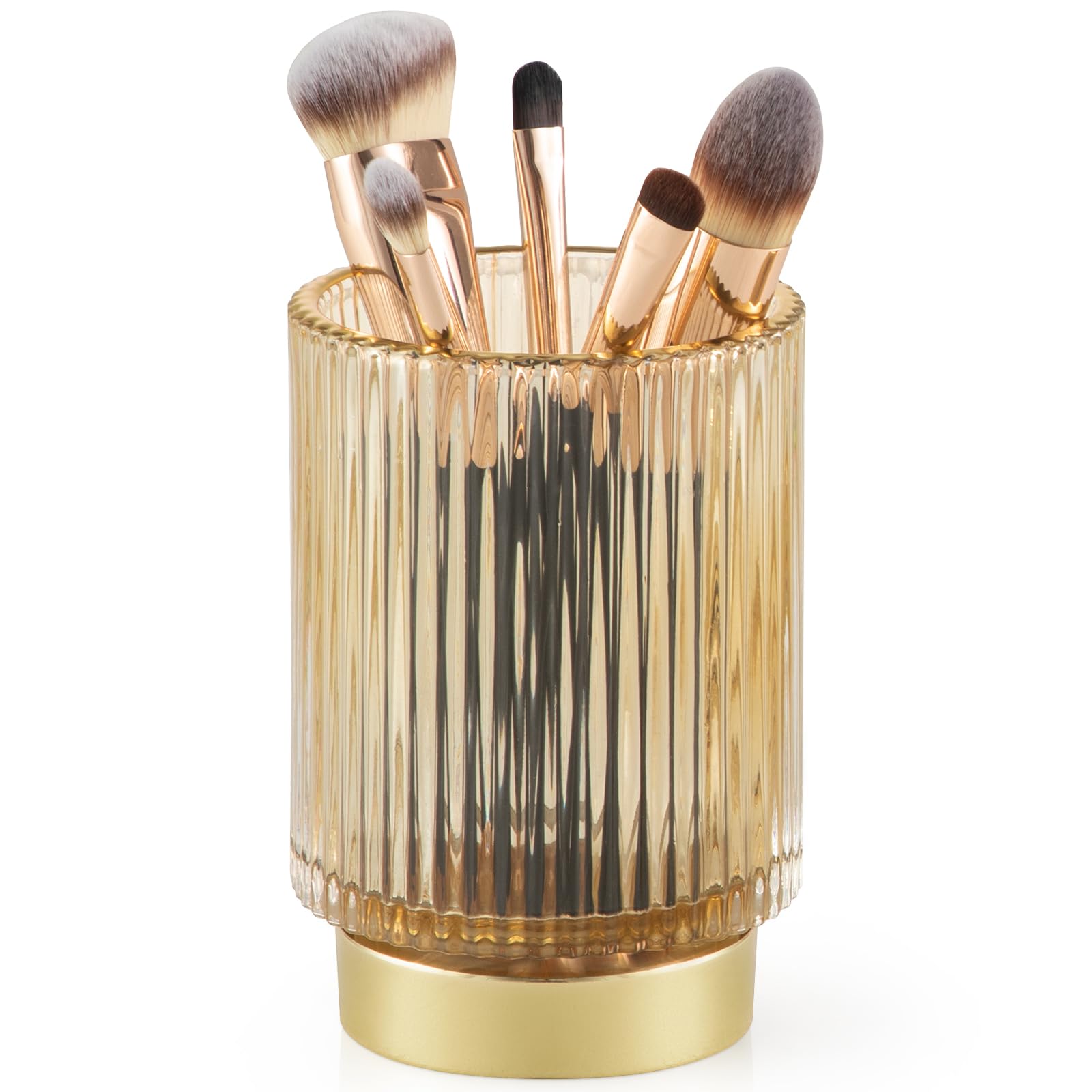 CANITORON Make-up-Pinselhalter, Glas-Kosmetik-Pinsel-Organizer, Aufbewahrungshalter für Pinsel, Stift, Bleistift, Eyeliner, Badezimmer-Theke, Kommode, Schlafzimmer, Büro-Aufbewahrungsbecher