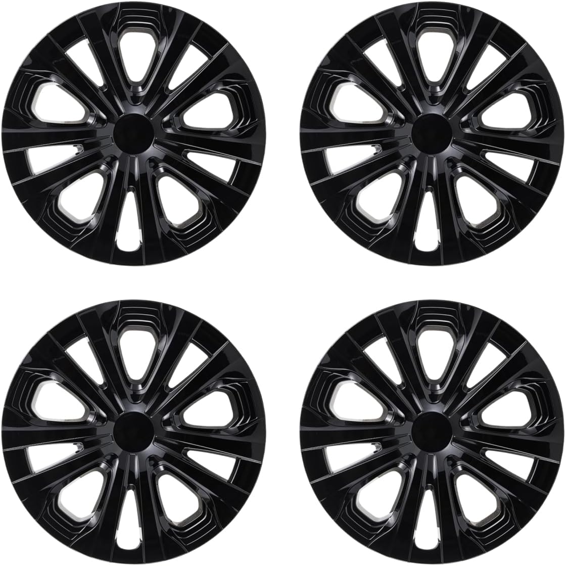 Hubcaps Wheel Covers Fit for 2016-2022 Toyota Prius & 2017-2022 Prius Prime & 2020-2024 Corolla Hybrid Wheel Rim Covers, Snap On Installation (15-inch Set of 4 Pcs) (Glossy Black)