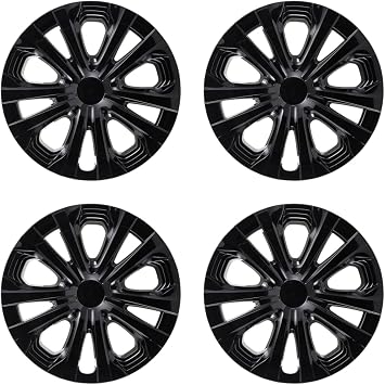 Hubcaps Wheel Covers Fit for 2016-2022 Toyota Prius & 2017-2022 Prius Prime & 2020-2024 Corolla Hybrid Wheel Rim Covers, Snap On Installation 15-inch Set of 4 Pcs Glossy Black