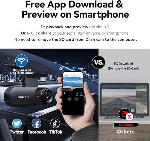 Miniatura 4 de DDPAI Cámara de tablero frontal y trasera de 2.5 K para automóvil, cámara frontal 1600P 1080P trasera para automóviles, cámara de tablero de