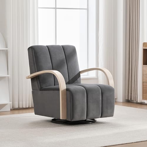 Sillón Plegable Terciopelo Gris miniatura 1