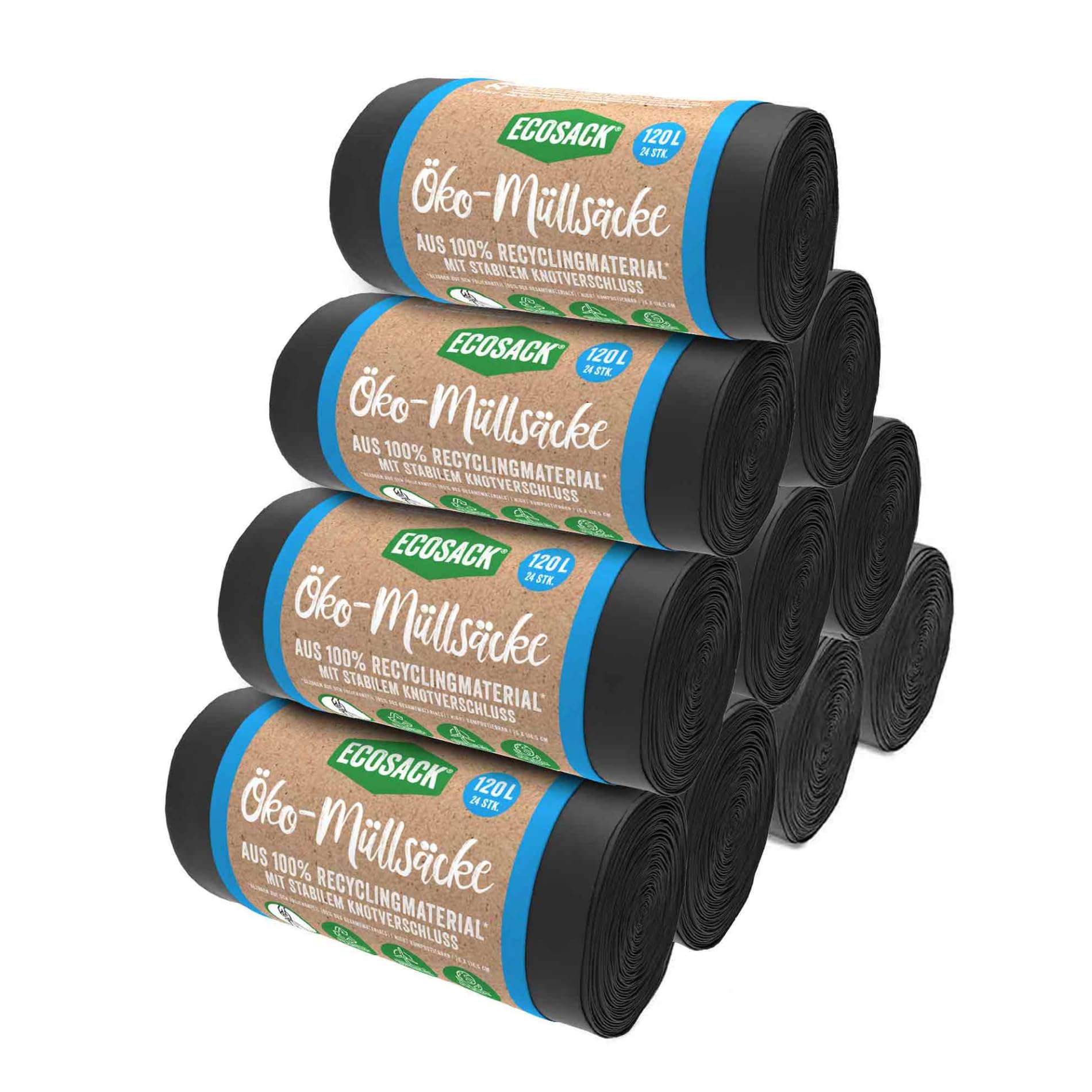 Sac poubelle 120l lot de 10 rouleaux en énergie renouvelable
