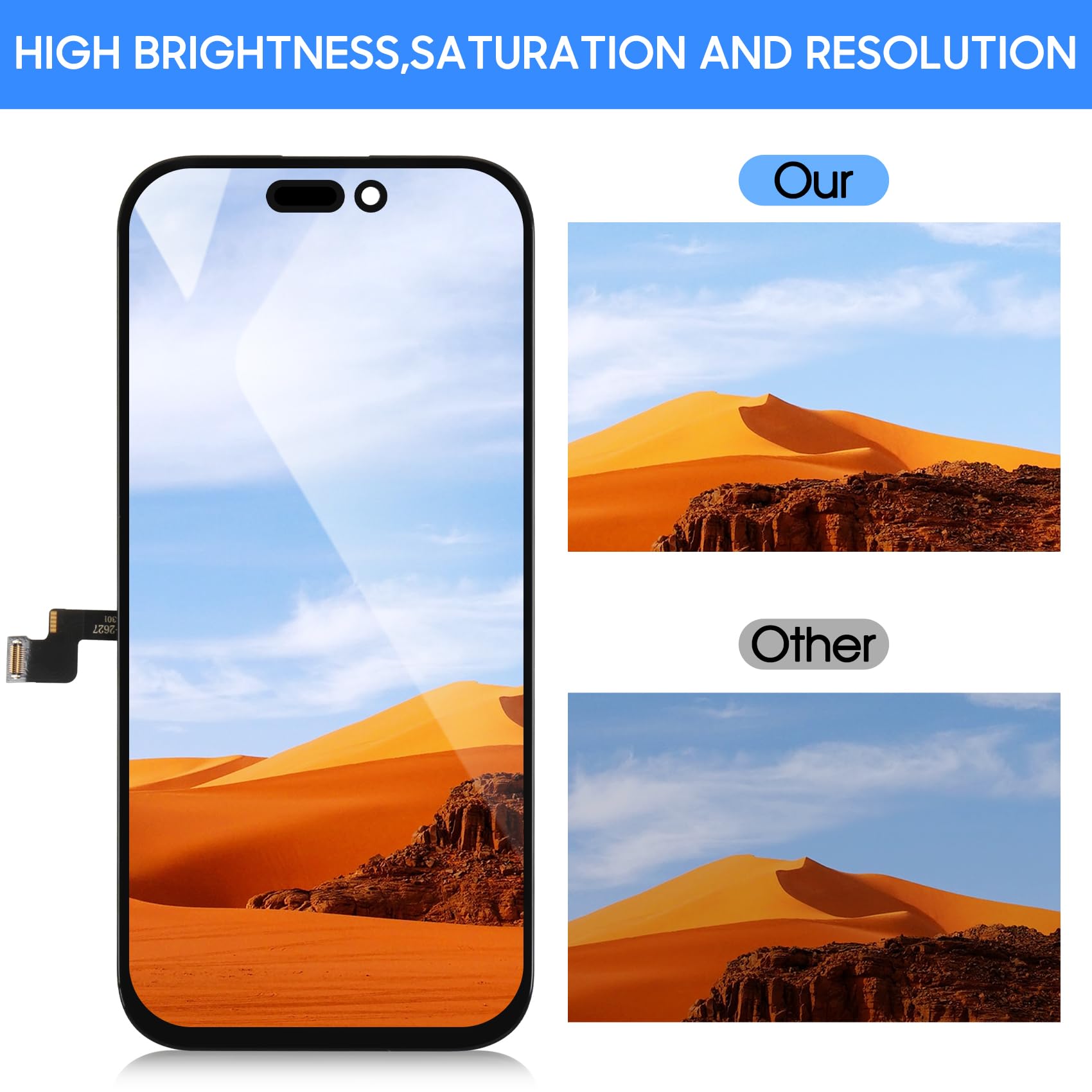 INCELL wyświetlacz LCD do iPhone'a 16 Pro, zamiennik ekranu do iPhone'a 16 Pro, A3293, A3083, A3292, A3294, zestaw naprawczy ekranu dotykowego z narzędziami, szkło hartowane