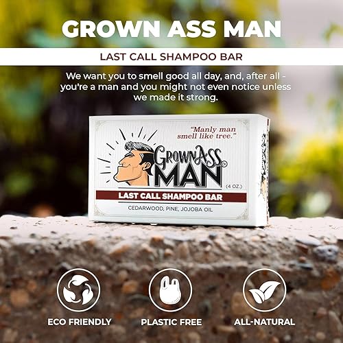 Miniatura 2 de Grown Ass Man Co. - Barra de champú sólida rica en espuma 3 en 1 Gel para cabello, barba y cuerpo - Sin plástico y ecológico, limpieza natural y