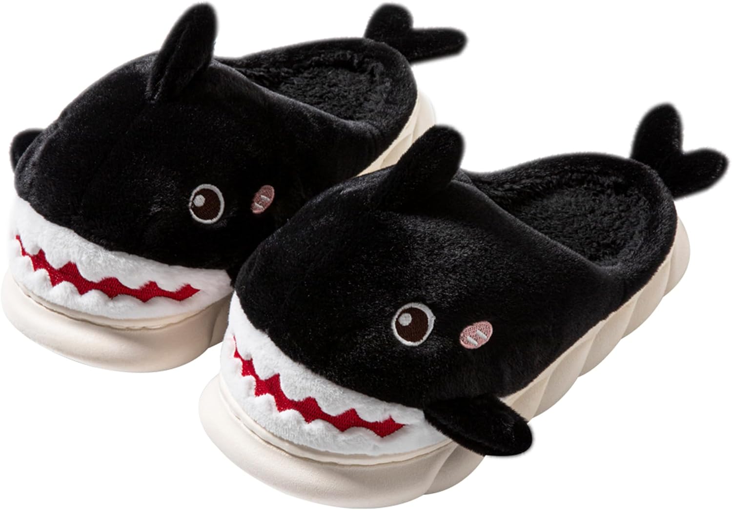 YILANLAN Women Men Slippes Cute Animal Shark Slippers Adult Cozy Plush Warm Winter House Slippers