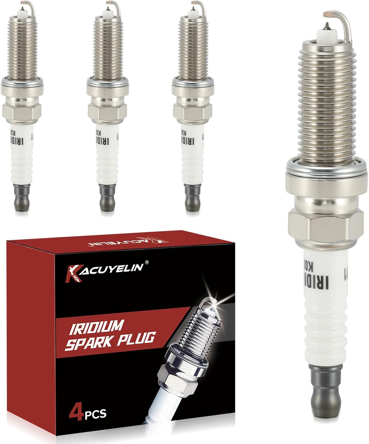 Iridium Spark Plugs Set of 4 Compatible with 13-17 Honda Accord 2.4,16-20 Honda Civic 2.0,2009-2015 Toyota Corolla 1.8 Matrix,Subaru Outback 2.5 Forester,Mazda 3 CX-5,Scion xD #93501 LKAR7BIX-11S