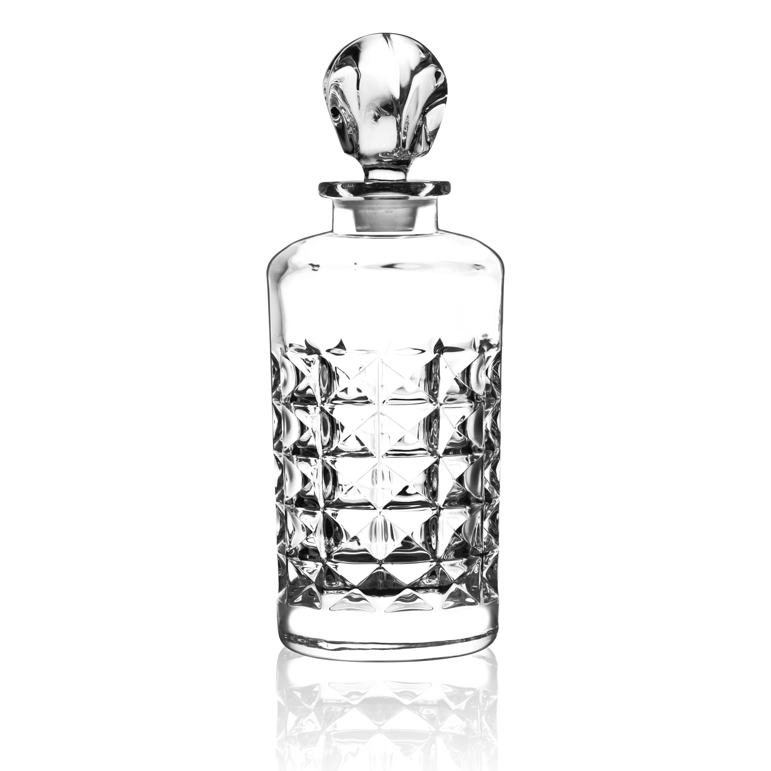 Carafe à whisky avec bouchon irrégulier, bouteille en verre sans plomb, cadeau pour amis, carafe en verre pour vodka, vin, jus et eau (petit diamant)