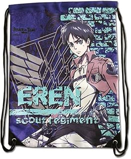 Great Eastern Entertainment Attack On Titan Eren Violet Drawstring Bag