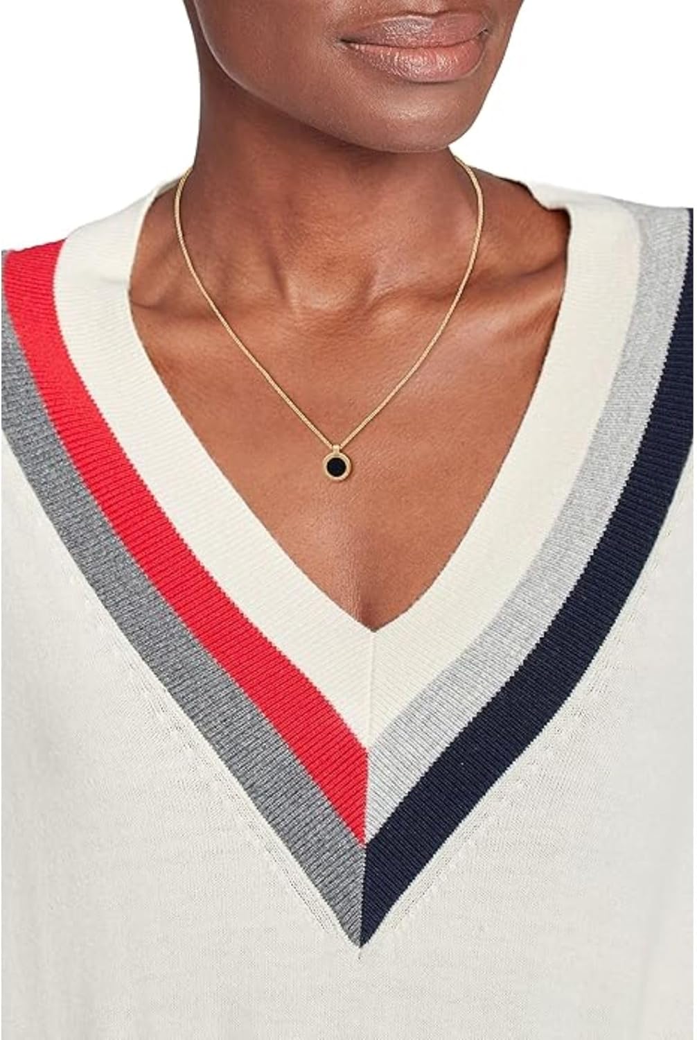 Tommy Hilfiger Women's Jewelry Ionic Gold Plated Steel, Black Onyx Stone Necklace, Color: Gold Plated (Model: 2780656) - Image 3