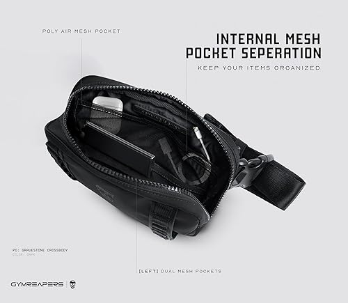Miniatura 5 de Gymreapers Bolsos cruzados pequeños de viaje para hombres y mujeres con bolsillo oculto, riñonera cruzada impermeable para hombres con cinturón