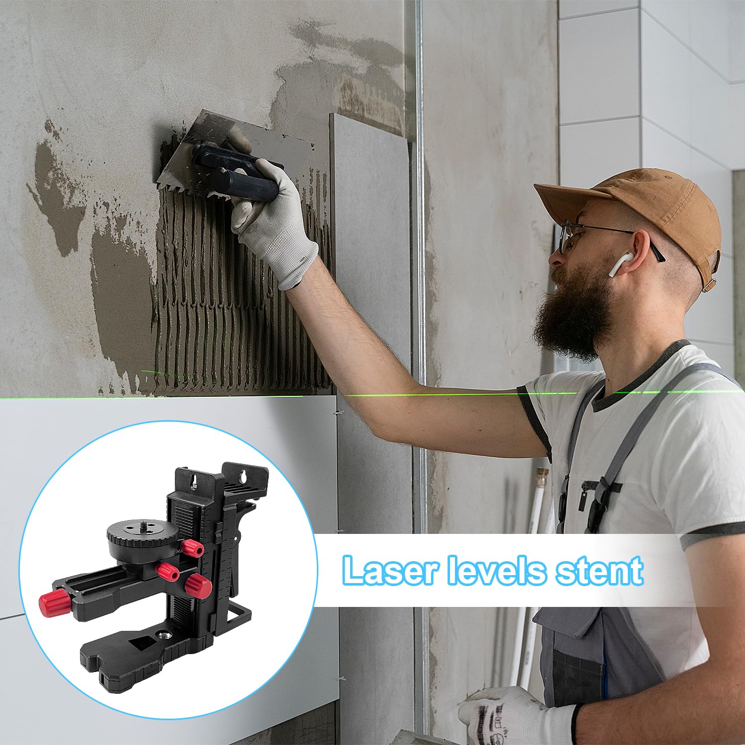 Supporto a Regolazione Fine per Laser a Linee Incrociate, Base Girevole Magnetica Multifunzionale con Clip Regolabile, Alternativa alla Filettatura da 1/4" e Regolazione in Altezza-PV10