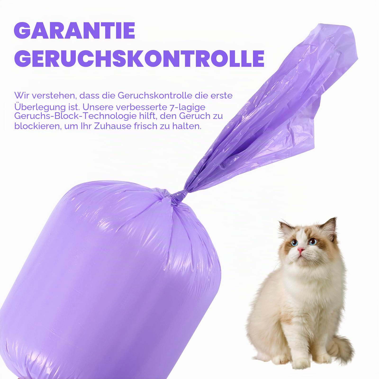 Nachfüllbeutel für Katzenstreu, 6,5 m Nachfüllbeutel für Litter locker, 10 Stück Nachfüllbehälter für Katzenstreu kompatibel mit Litter locker Nachfüllkassette (ohne Kartusche)