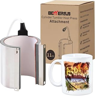BetterSub Mug Cup Press Heating Transfer Attachment Silica Gel 110V for Heat Press Machine Transfer Sublimation Cylindrical (US Cylindrical 11oz)