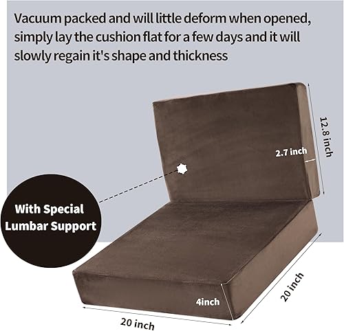 Miniatura 2 de BALAPET Cojines reclinables para personas mayores (20 x 20 x 4 pulgadas, negro)