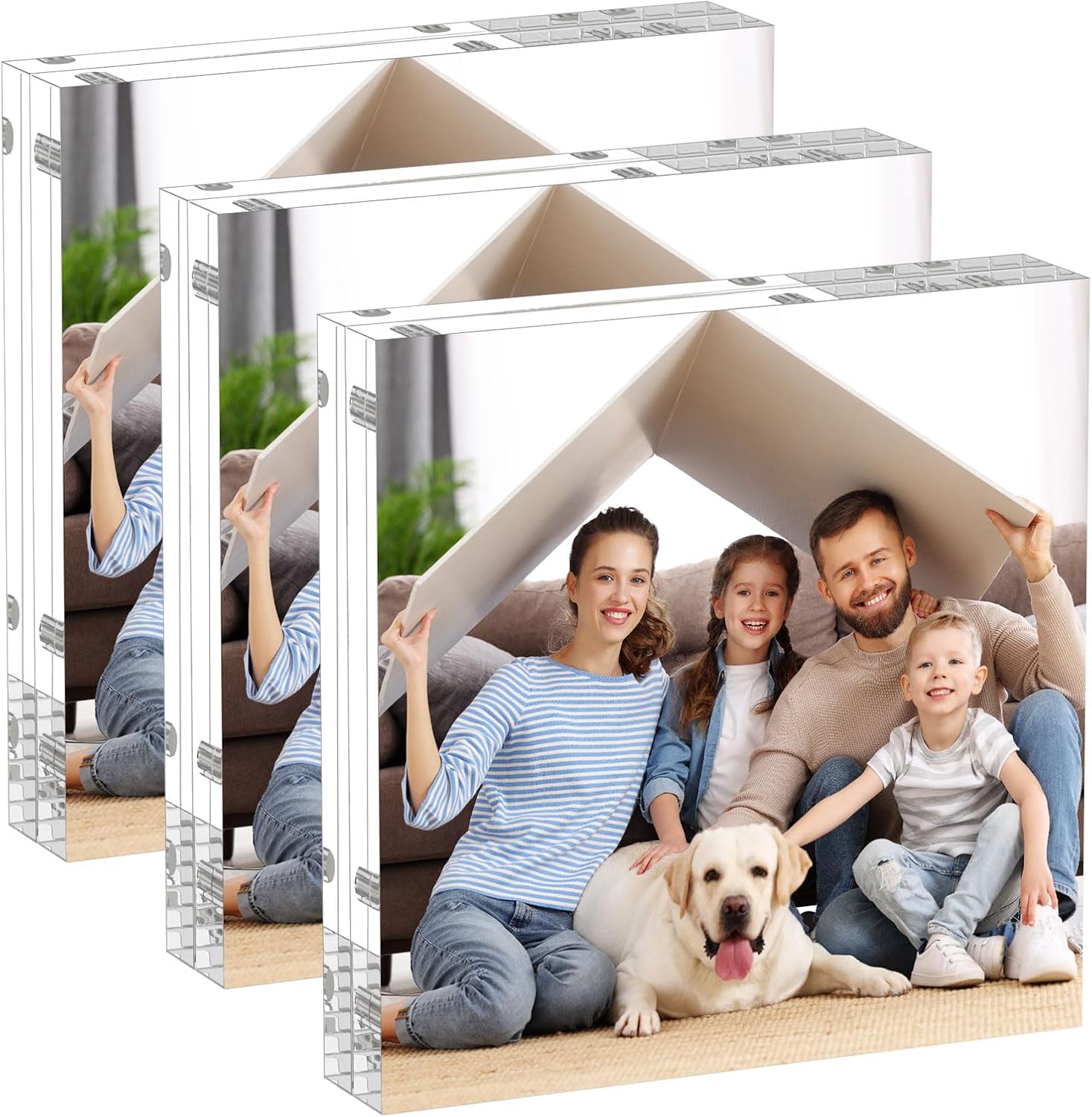 AITEE 4x4 Acrylic Picture Frames 3 Pack and 5x7 Acrylic Frames 3 Pack Bundle