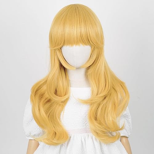 Miniatura 9 de Aicos Conjunto de peluca de princesa para niñas, peluca rubia rizada para cosplay con corona, aretes y broche - Accesorios de disfraces de Halloween