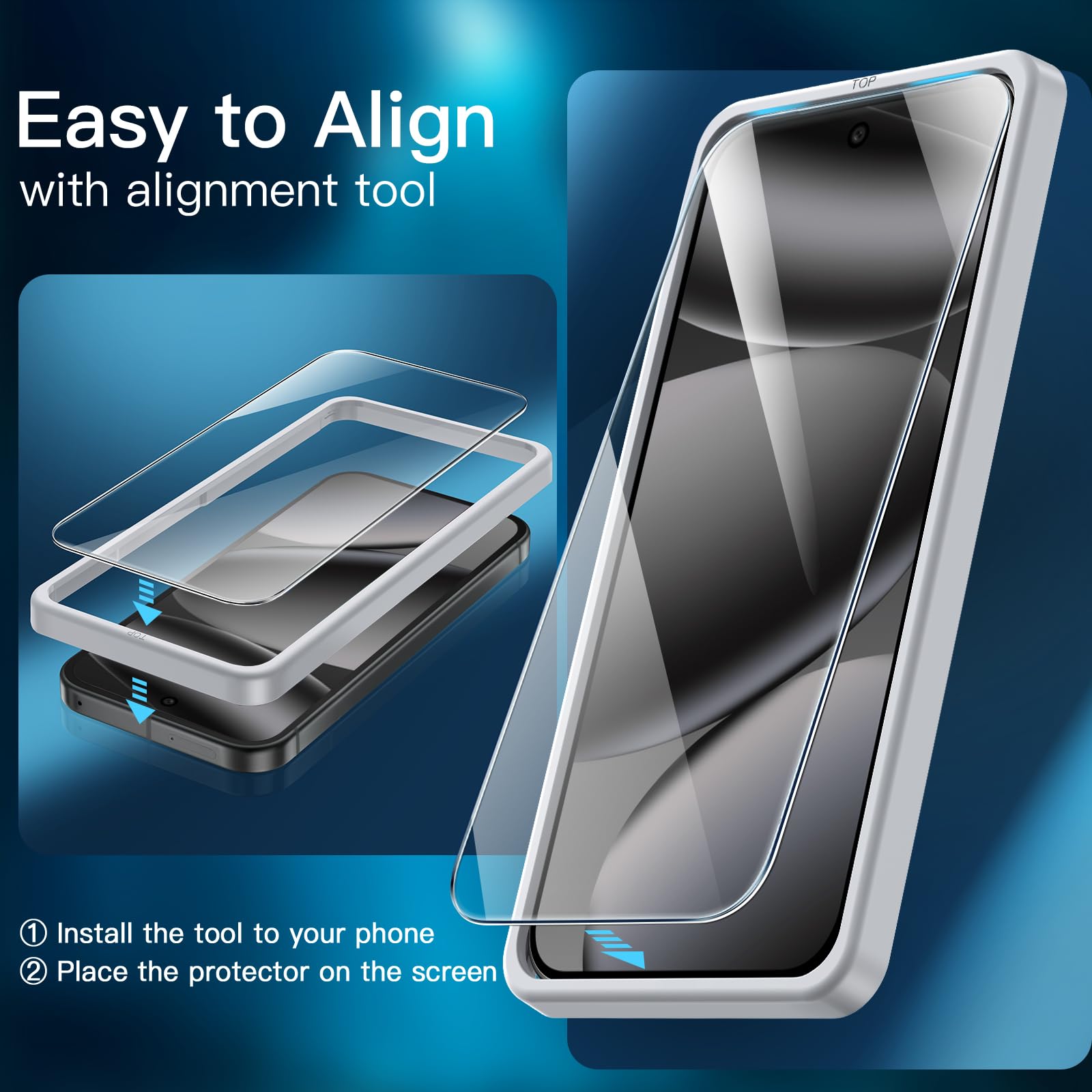 JETech Protection D'écran pour Google Pixel 10 Pro avec Protecteur d'Objectif Caméra, Compatible avec le Déverrouillage par Empreinte Digitale, Film en Verre Trempé, HD Clair, Lot de 2 Chacun