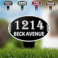 Vista 9 de Letrero personalizado para dirección de casa, placa personalizada de aluminio para dirección del hogar, placas de números de casa para jardín