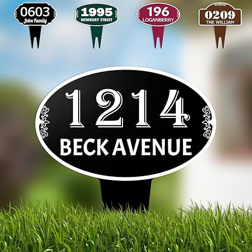 Miniatura 9 de Letrero personalizado para dirección de casa, placa de aluminio personalizada para dirección del hogar, placas de números de casa para jardín