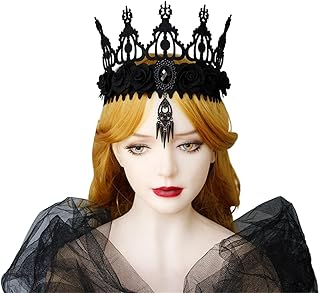 Yzdysg Tocado, diadema de bruja de Halloween para mujer, para bodas y fiestas, tiaras, serie oscura, color negro