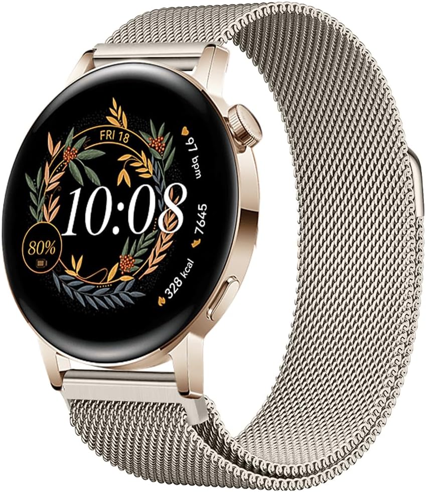 Sneezy Huawei Watch GT3 42mm GT2 42mm Uyumlu Kordon Manyetik Milanese Loop Metal Kordon