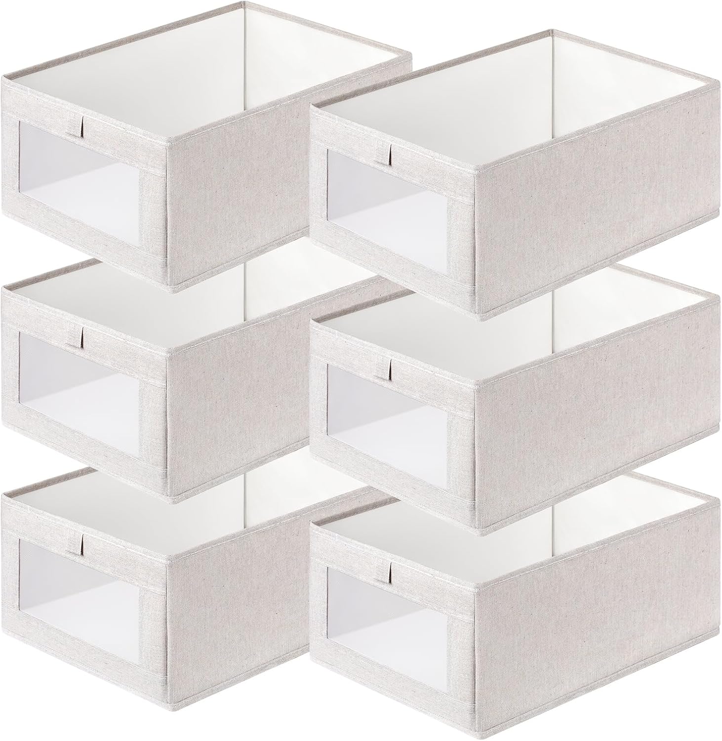 6 Pcs Linen Closet Organizers and Storage Clothing Bins Large Foldable ...