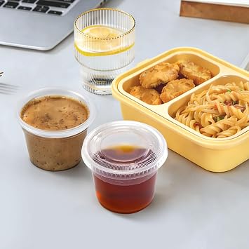 Clawsoff 360 Sets 5.5 oz Disposable Plastic Portion Cups with Lids Clear