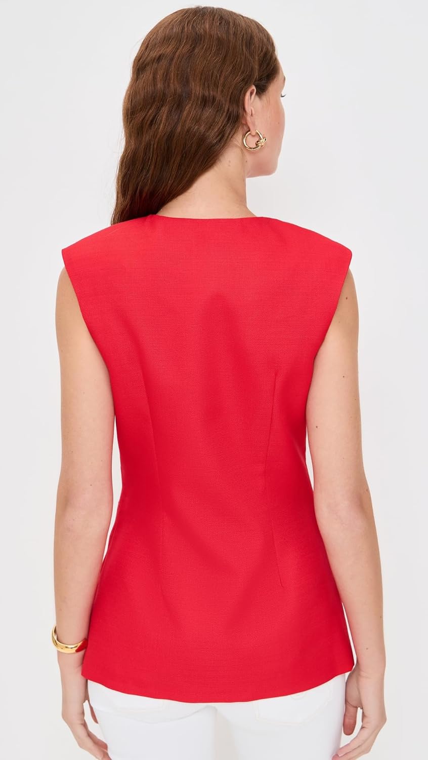 endless rose Women's Gold Pointed Long Vest - Image 4