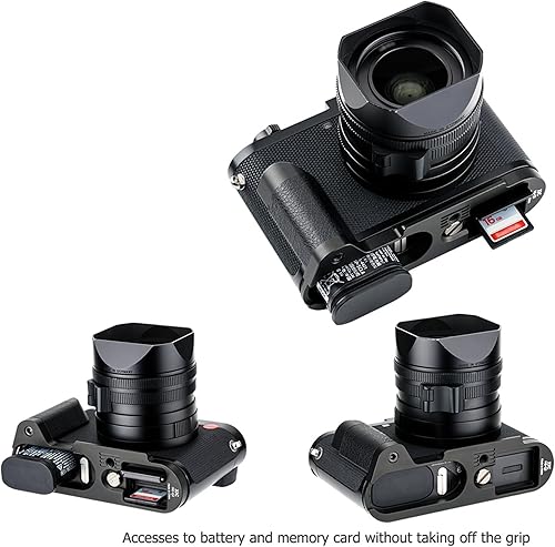 Miniatura 3 de Soporte de metal sólido para cámara digital Leica Q2, agarre antideslizante Q2 con soporte de trípode de liberación rápida tipo Arca Swiss sin