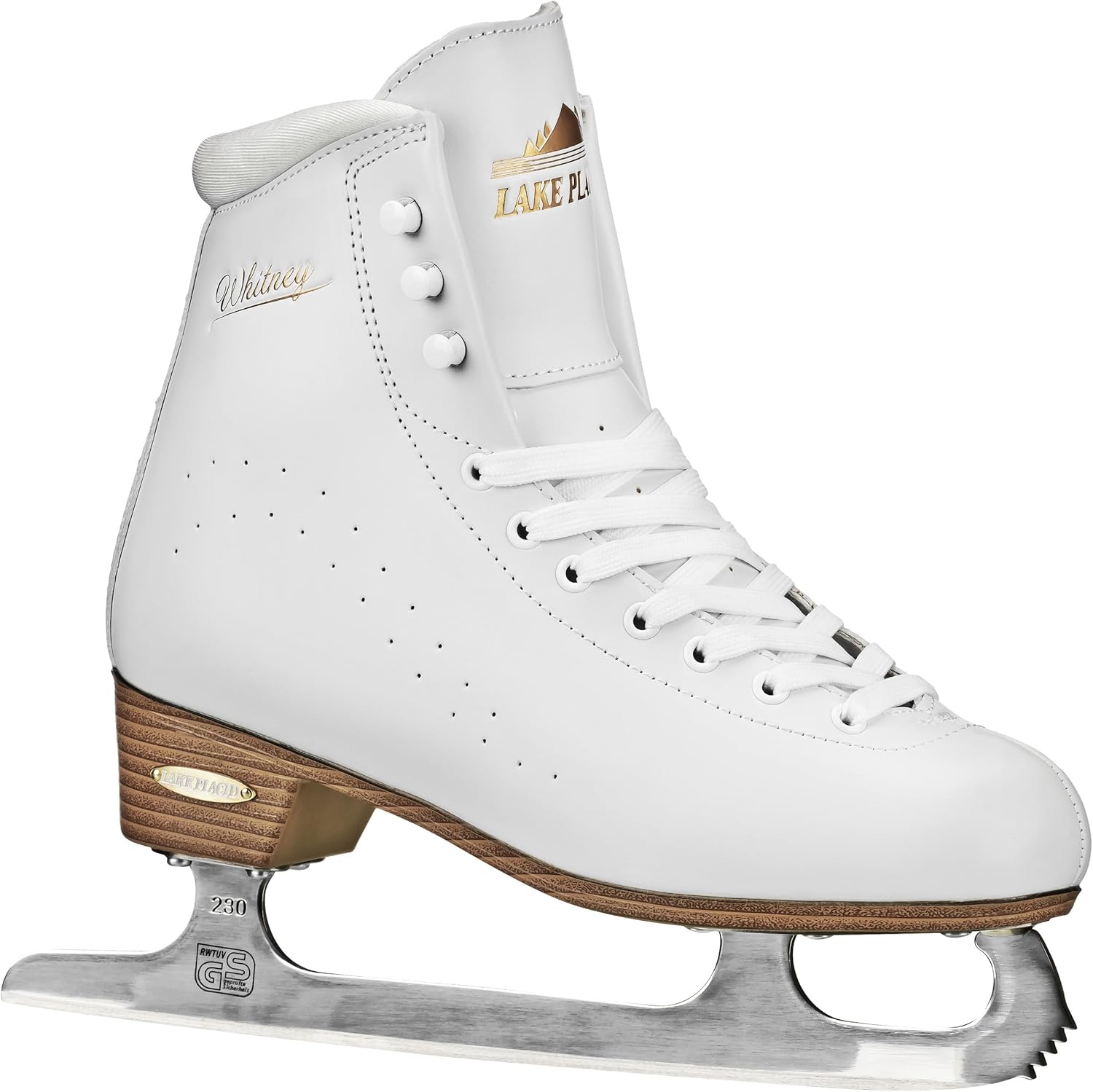 Lake Placid Whitney Women's Traditional Figure Ice Skates, White, Size 5