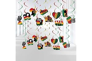 50 Pcs Black History Month Hanging Swirls Party Decoration