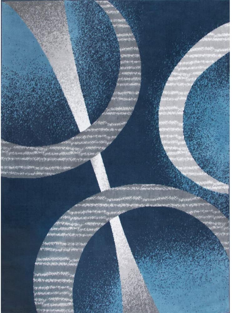 Home Dynamix Premium Indus Modern Area Rug, Midnight Blue/Gray, 7'8"x10'7" Rectangle